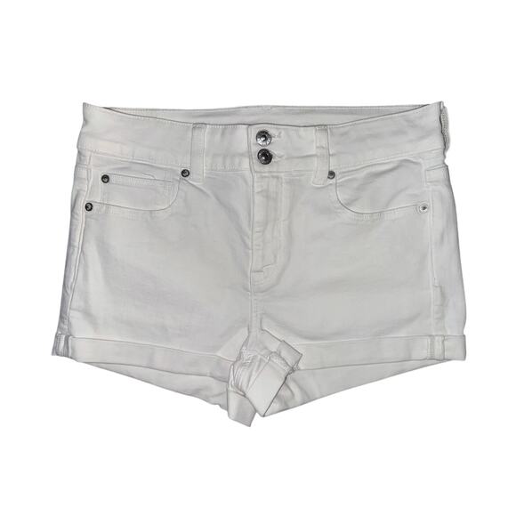 American eagle AE Next Level High-Waisted White Denim Short Shorts size 8 - Picture 6 of 8